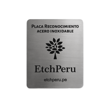 PLACA DE RECONOCIMIENTO EN ACERO INOXIDABLE Y ALUMINIO