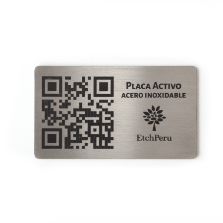 PLACA PARA ACTIVOS EN ACERO INOXIDABLE Y ALUMINIO