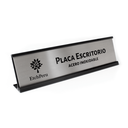 PLACA PARA ESCRITORIO DE OFICINA DE ACERO INOXIDABLE Y ALUMINIO