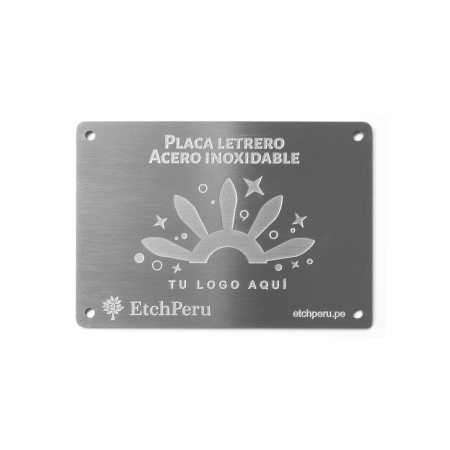 PLACA PARA LETRERO EN ACERO INOXIDABLE Y ALUMINIO